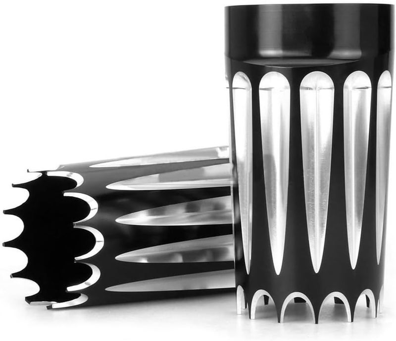 TOPRAMETAL 49mm Fork Slider Boots Cover for Harley Touring, FLHR, FLHX, Ultra Limited Low, CVO Street Glide, Bagger (Black, Gear style) - Image 5